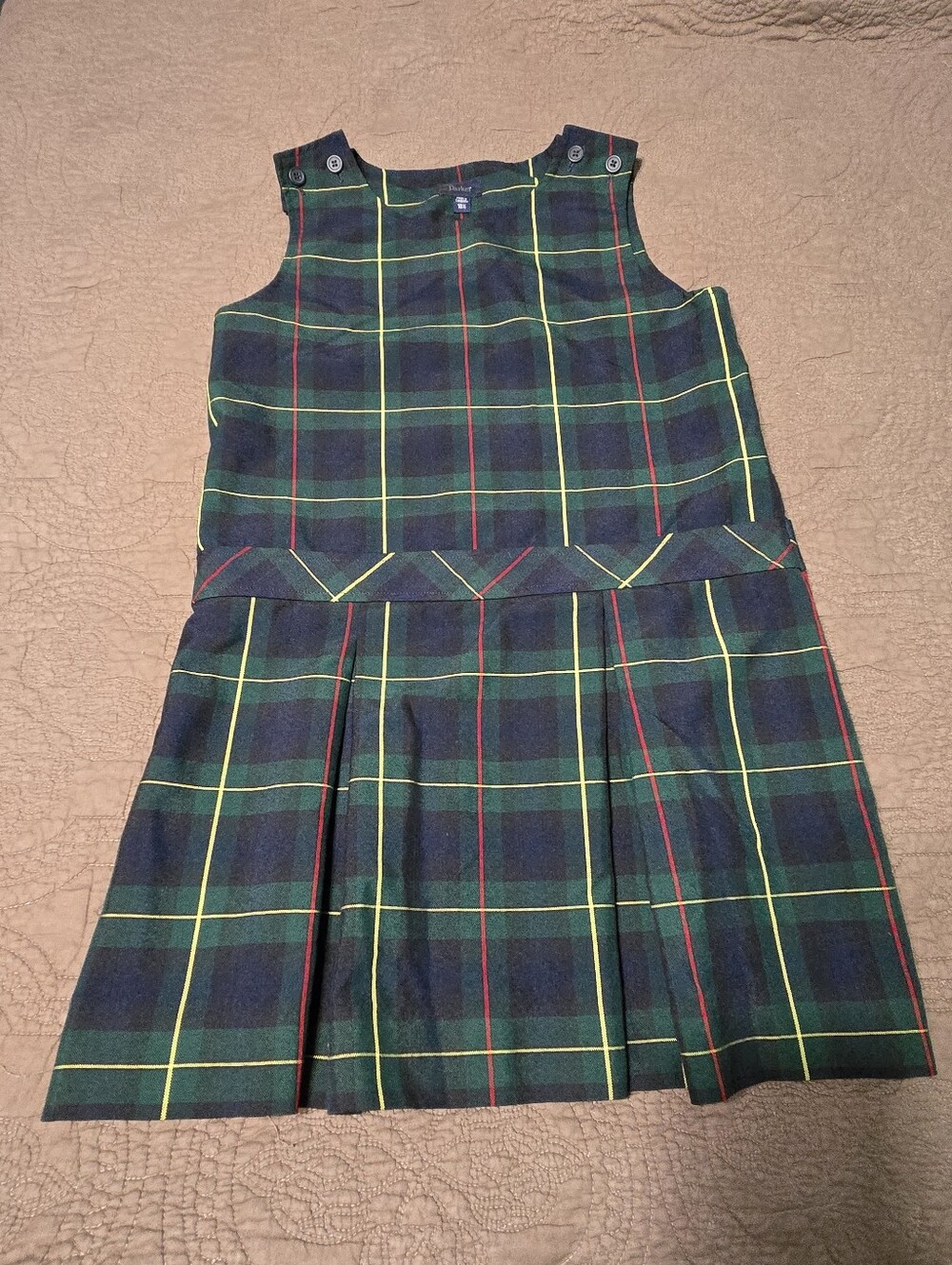 Parker Plaid School Uniform Girl Jumper Dress, choose size 8 or 10 1/2